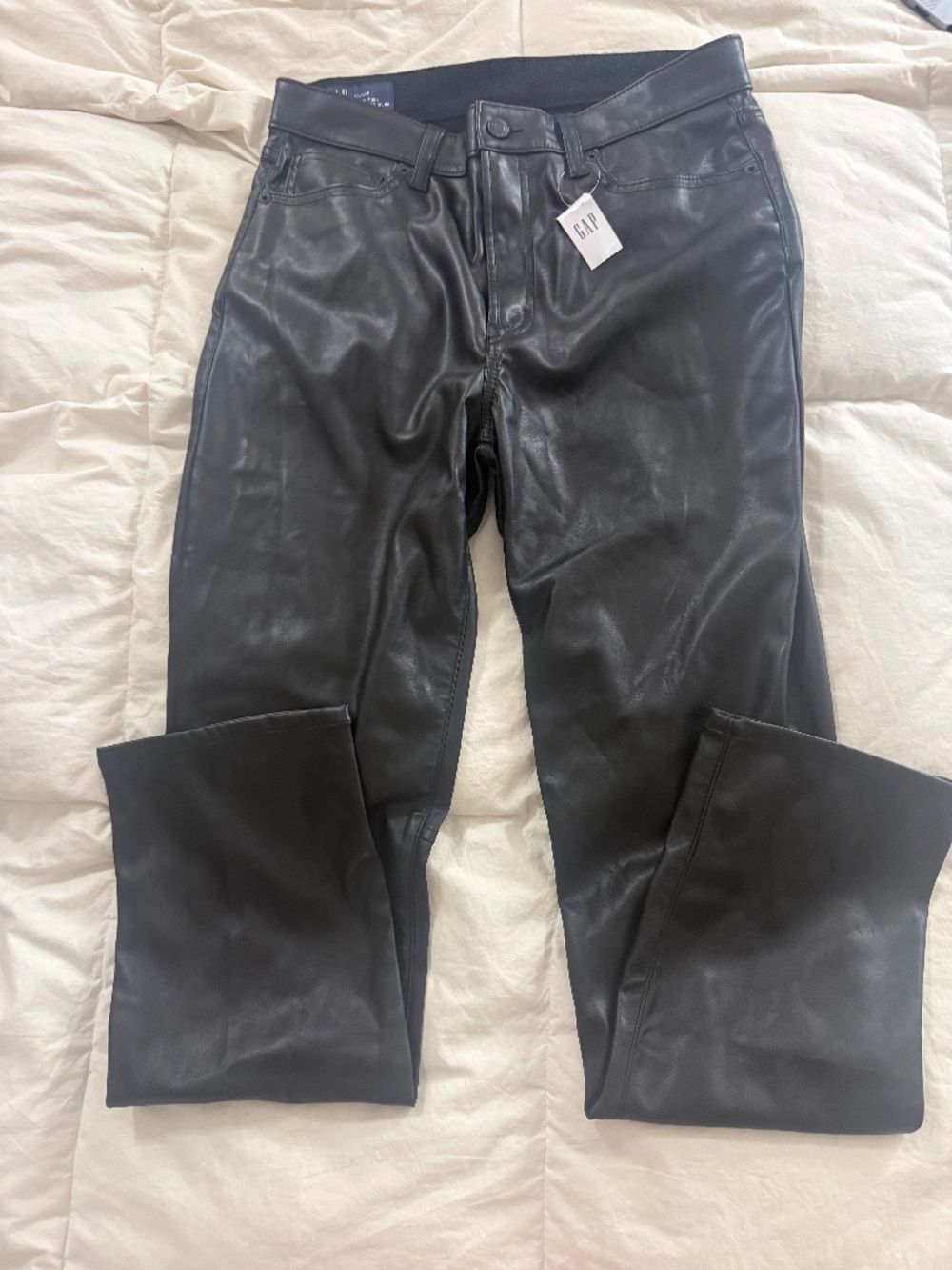 NWT GAP High Rise Vintage Slim Faux Leather Pants Black - Size 10/30R - $89.99